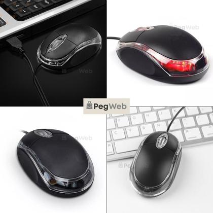 Imagem de Kit Capa Case Pasta Notebook 15.6" 14.1" 17.3" com Alça Compatível Todas Marcas + Mouse cabo USB Led