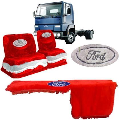 Imagem de Kit Capa De Banco Painel Chinil Vermelho Ford Cargo 02 08