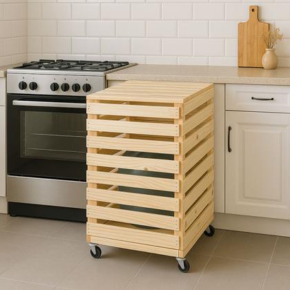 Imagem de Kit Capa De Botijão Madeira Com Rodinhas + Deck Reforçado