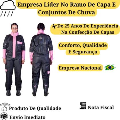 Imagem de Kit Capa De Chuva Motoqueiro Conjunto Calça Jaqueta Impermeável