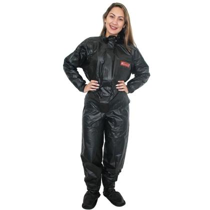 Imagem de Kit Capa de Chuva Motoqueiro Fem Protercapas Serrana M  + Sobre Bota Tamanho M