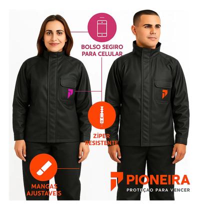 Imagem de Kit Capa De Chuva Motoqueiros Com Gola Alta Masculino e Feminino Impermeável Diversos Tamanhos Moto