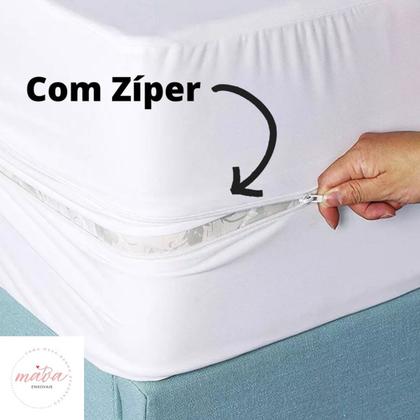 Imagem de Kit Capa de Colchão Casal Padrão Cama Box Malha Gel com Zíper + Porta Travesseiro + Saia Box Elásticada