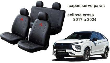 Imagem de Kit Capa de Couro Eclipse Cross 2017 a 2024 + Tapete + Capa de Volante: Proteção e Sofisticação