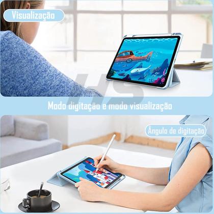 Imagem de Kit Capa de iPad Pro 11 4 ª 3 ª 2  ª 1 ª Geração + Película Fosca Paperlike Sensaçao de Papel - Smart Case Protetora c Espaço para Caneta Stylus Pen