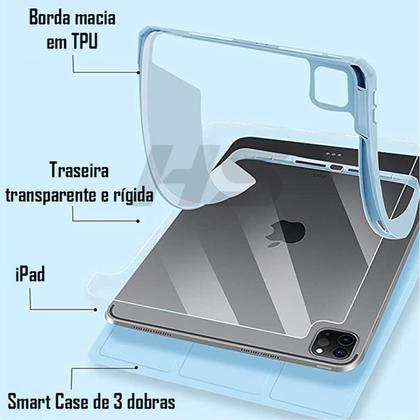 Imagem de Kit Capa de iPad Pro 11 4 ª 3 ª 2  ª 1 ª Geração + Película Fosca Paperlike Sensaçao de Papel - Smart Case Protetora c Espaço para Caneta Stylus Pen