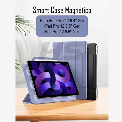 Imagem de Kit Capa de iPad Pro 12.9 6ª, 5ª, 4ª geração  + Película Fosca Paperlike Sensaçao de Papel - Smart Case Protetora c Espaço para Caneta Stylus Pen