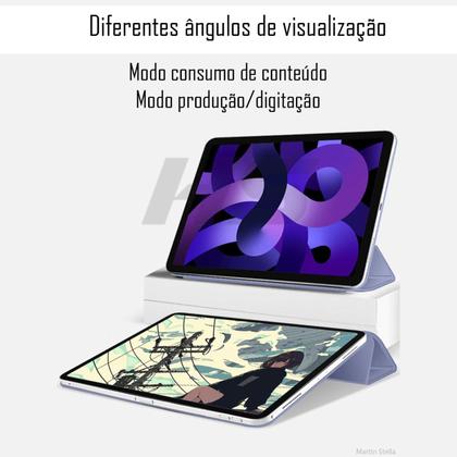 Imagem de Kit Capa de iPad Pro 12.9 6ª, 5ª, 4ª geração  + Película Fosca Paperlike Sensaçao de Papel - Smart Case Protetora c Espaço para Caneta Stylus Pen