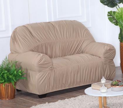 Imagem de Kit Capa de Sofá 2 e 3 Lugares Paris Modelo Retrô Elasticada Malha Gel Lisa