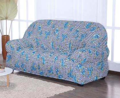 Imagem de Kit Capa de Sofá 2 e 3 Lugares Retrô Tamanho Grande Elasticada Malha Gel Estampada