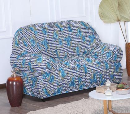 Imagem de Kit Capa de Sofá 2 e 3 Lugares Retrô Tamanho Grande Elasticada Malha Gel Estampada