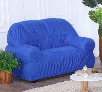 Imagem de Kit Capa de Sofá 2 e 3 Lugares Retrô Tamanho Grande Elasticada Malha Gel Lisa