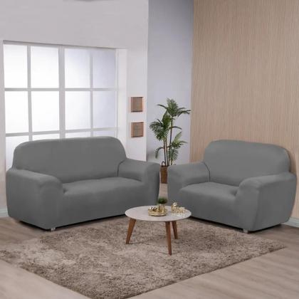 Imagem de Kit Capa De Sofa 2E3 Lugares Ibitex Malha Lisa Coladinha Cor