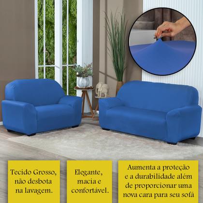 Imagem de Kit Capa De Sofá Lisa 3 E 2 Lugares Cor Preto