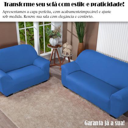 Imagem de Kit Capa De Sofá Lisa 3 E 2 Lugares Cor Preto