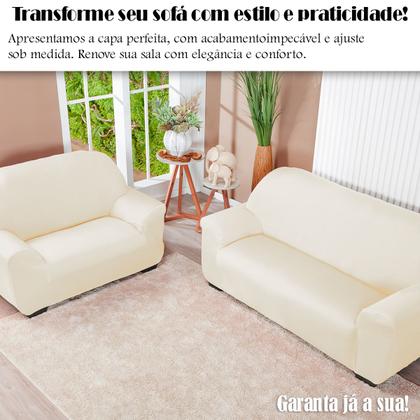 Imagem de Kit Capa De Sofá Lisa 3 E 2 Lugares Cor Preto