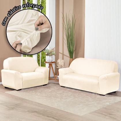 Imagem de Kit Capa De Sofá Lisa 3 E 2 Lugares Cor Preto