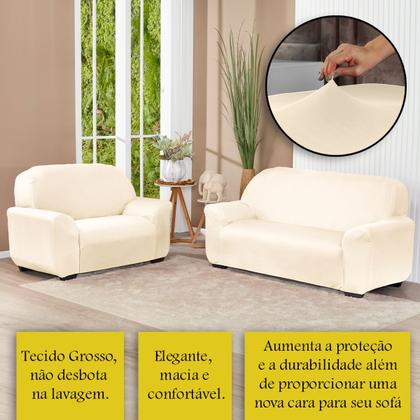 Imagem de Kit Capa De Sofá Lisa 3 E 2 Lugares Cor Preto