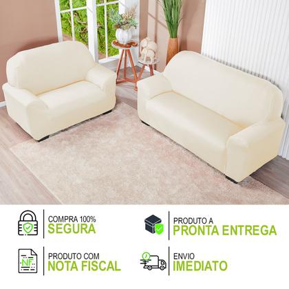 Imagem de Kit Capa De Sofá Lisa 3 E 2 Lugares Cor Preto