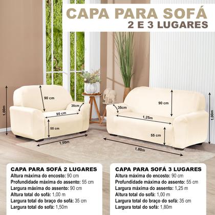 Imagem de Kit Capa De Sofá Lisa 3 E 2 Lugares Cor Preto