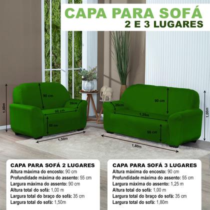 Imagem de Kit Capa De Sofá Lisa 3 E 2 Lugares Cor Preto