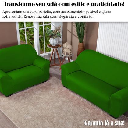 Imagem de Kit Capa De Sofá Lisa 3 E 2 Lugares Cor Preto