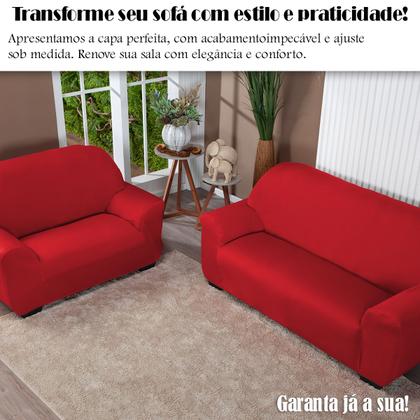 Imagem de Kit Capa De Sofá Lisa 3 E 2 Lugares Cor Preto