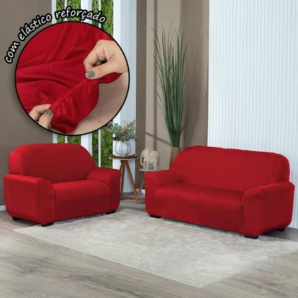 Imagem de Kit Capa De Sofá Lisa 3 E 2 Lugares Cor Preto