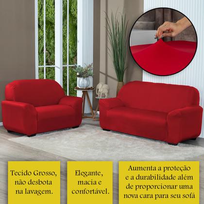 Imagem de Kit Capa De Sofá Lisa 3 E 2 Lugares Cor Preto