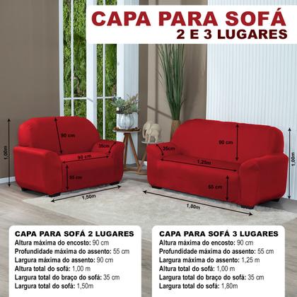 Imagem de Kit Capa De Sofá Lisa 3 E 2 Lugares Cor Preto