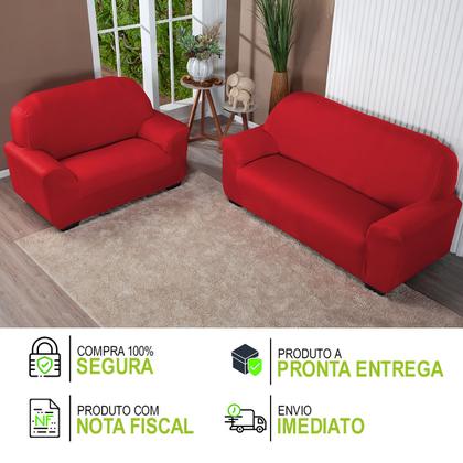 Imagem de Kit Capa De Sofá Lisa 3 E 2 Lugares Cor Preto