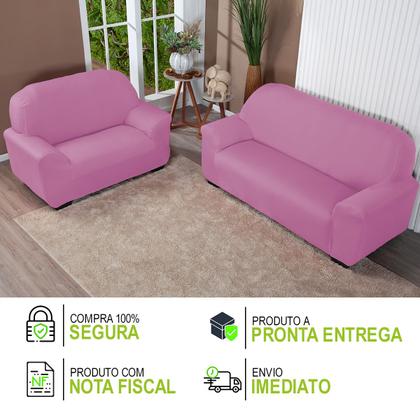 Imagem de Kit Capa De Sofá Lisa 3 E 2 Lugares Cor Preto