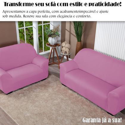 Imagem de Kit Capa De Sofá Lisa 3 E 2 Lugares Cor Preto