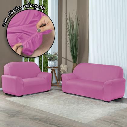 Imagem de Kit Capa De Sofá Lisa 3 E 2 Lugares Cor Preto