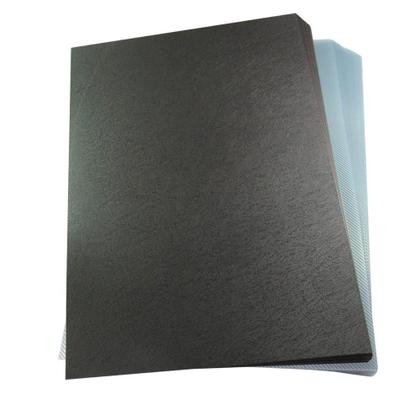 Imagem de Kit Capa encadernação A4 - Preta Couro + Cristal Line 100un