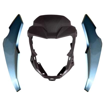 Imagem de Kit capa farol mascara frontal + bananinha lateral honda cg titan fan 160 prata iron nail 2025 2026