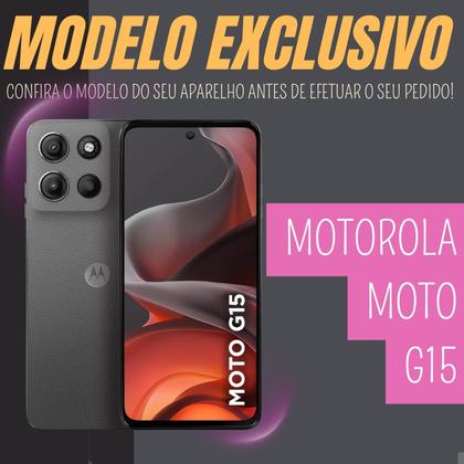 Imagem de Kit Capa G15 Case Capinha Moto G15 Anti Impacto Reforçada Silicone Transparente Flexível e Película 3D G15 Privacidade Vidro Anti Spy
