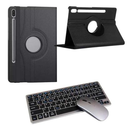 Imagem de Kit Capa Giratória + Teclado + Mouse Bluetooth Para Tablet Galaxy S10 FE 13.1 Polegadas