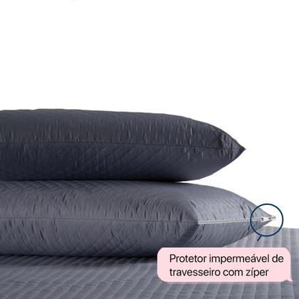 Imagem de Kit Capa Impermeável Protetora para Colchão Queen + 02 Protetores Impermeáveis para Travesseiro - 4 Camadas de Proteção - Respirável