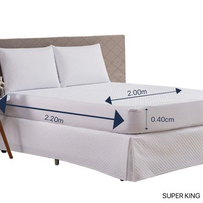 Imagem de Kit Capa Impermeável Protetora para Colchão Super King  02 Protetor Impermeável para Travesseiro  4 Camadas de Proteção