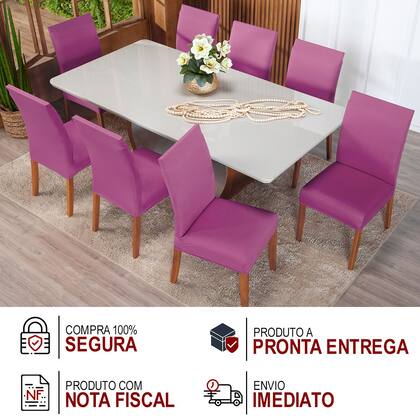 Imagem de Kit Capa Para Cadeira 8 Unidades Tecido Malha