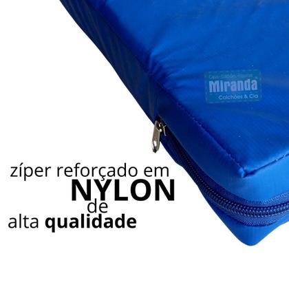 Imagem de Kit Capa Para Colchão Solteiro Hospitalar Impermeável Com Ziper + 02 Capas Travesseiro Impermeável azul