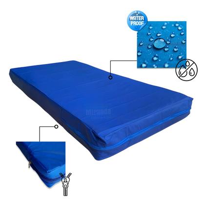 Imagem de Kit Capa Para Colchão Solteiro Hospitalar Impermeável Com Ziper + Capa Travesseiro Impermeável