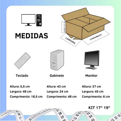 Imagem de Kit Capa Para Gabinete CPU Teclado Monitor Full HD 17 19 Resistente a Poeira Líquidos Impermeável