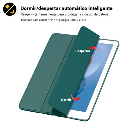 Imagem de Kit Capa Para iPad 6 iPad 5 9.7" Smart Case Suporte Pencil + Pelicula de Vidro