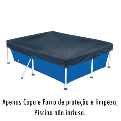 Imagem de Kit Capa Para Piscina 1.000 Litros + Forro De Proteção Limpeza