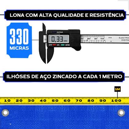Imagem de Kit Capa para Piscina 10 em 1 Proteção Azul 300 Micras 5x8 / 8x5