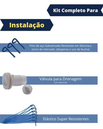 Imagem de Kit Capa para Piscina 10 em 1 Proteção Azul 300 Micras 6x12 / 12x6