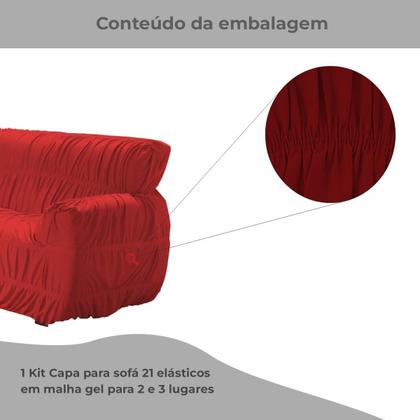 Imagem de Kit Capa Para Sofa 2/3 Lugares 21 Elasticos Varias Cores