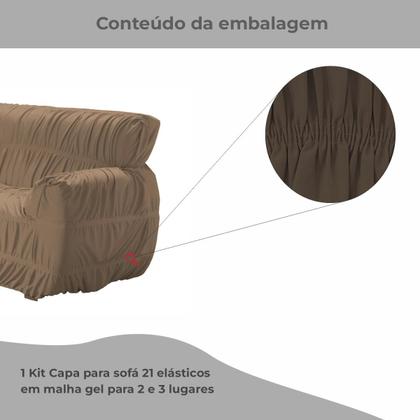 Imagem de Kit Capa Para Sofa 2/3 Lugares 21 Elasticos Varias Cores